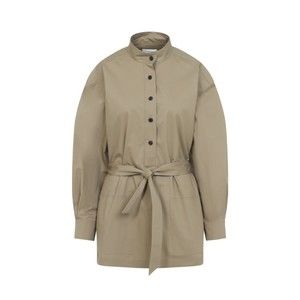 Saint Laurent Sable Mouille Beige Cotton Long Shirt - NWT